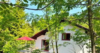 Casa de vacaciones 'Ferienhaus Waldhäuser' con vistas a la montaña, terraza privada y Wi-Fi