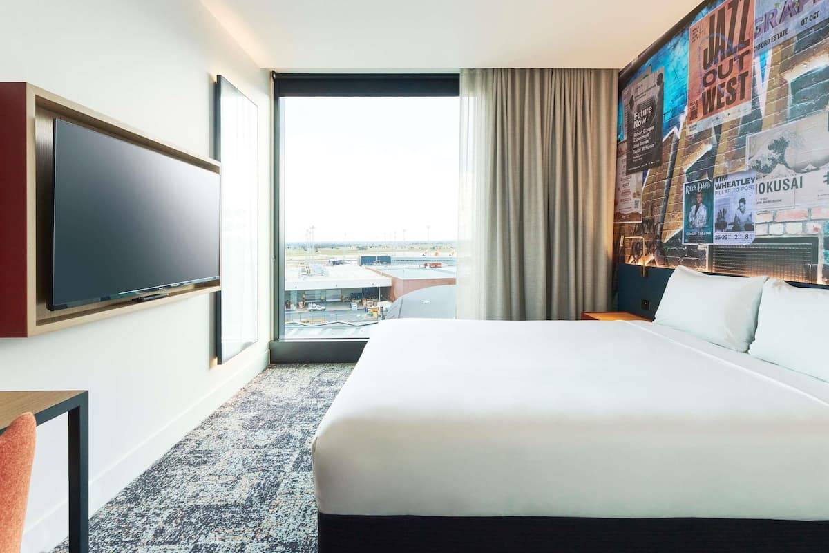 In-room safe, desk, laptop workspace, blackout curtains