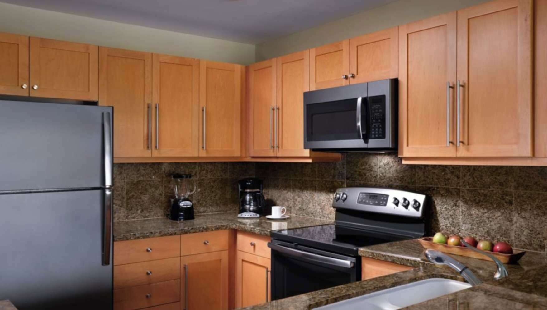 Fridge, microwave, stovetop, dishwasher