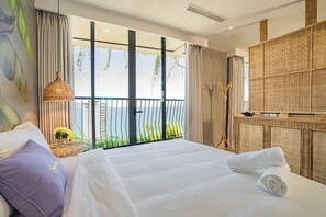 Chambre Majestueuse avec lits jumeaux, vue mer | Draps en coton égyptien, literie de qualité supérieure, minibar