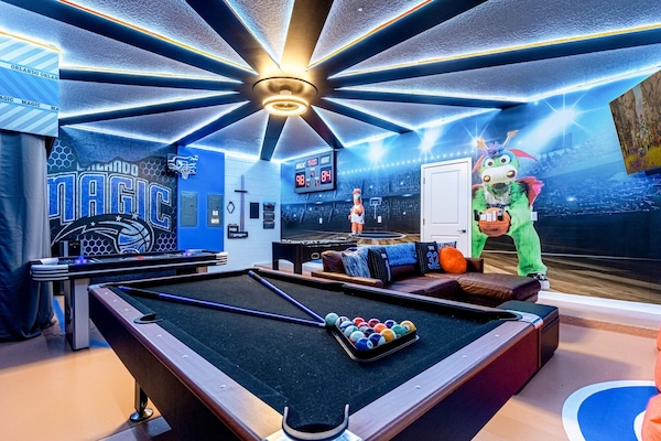 Billiards, foosball, air hockey and basketball are some of the games you'll find in the in-house games room!