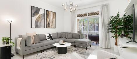 Appartement Élite, balcon, vue ville | Coin séjour