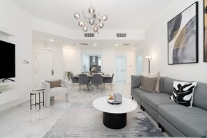 Elite Apartment, Balcony, City View | Living area