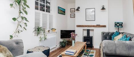 Télévision, cheminée