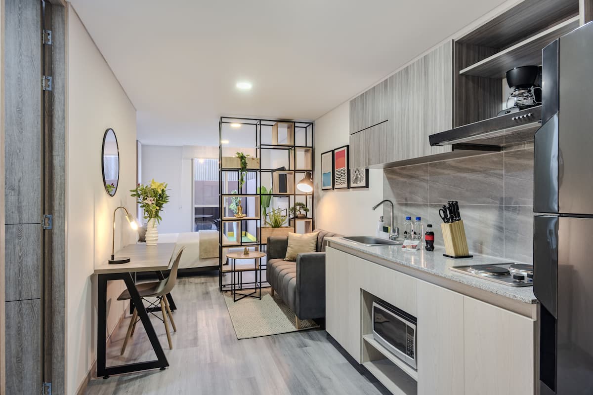 Exclusive Studio | Private kitchen | Full-size fridge, microwave, rice cooker, blender