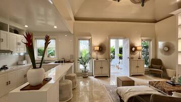 Luxury Apartment, 1 King Bed | Living area | 50-inch Smart TV with digital channels, Netflix, streaming services