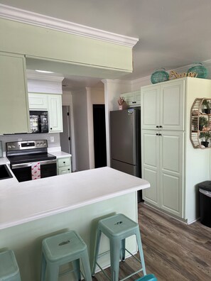 Kjøleskap, mikrobølgeovn, ovn og kokeplater