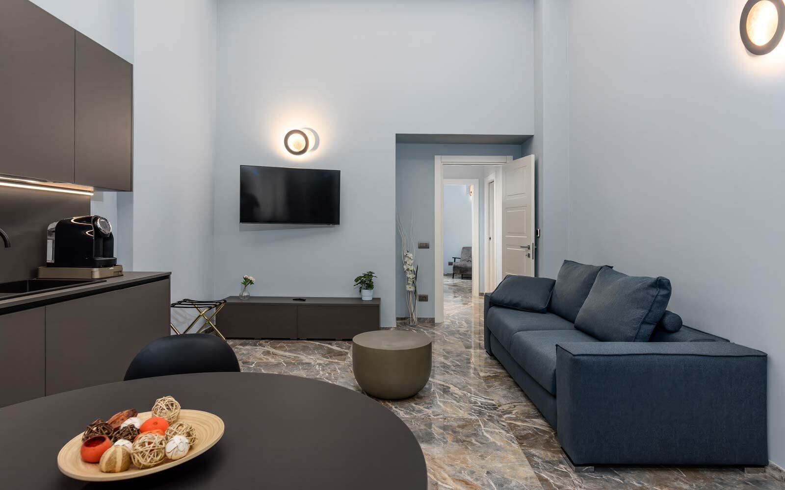 Appartamento Superga | Area soggiorno | TV 45 pollici con canali satellitari