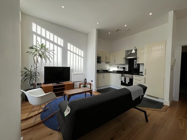 TV, books, computer monitors - Delightful & Spacious Flat in London - Peckham (London)