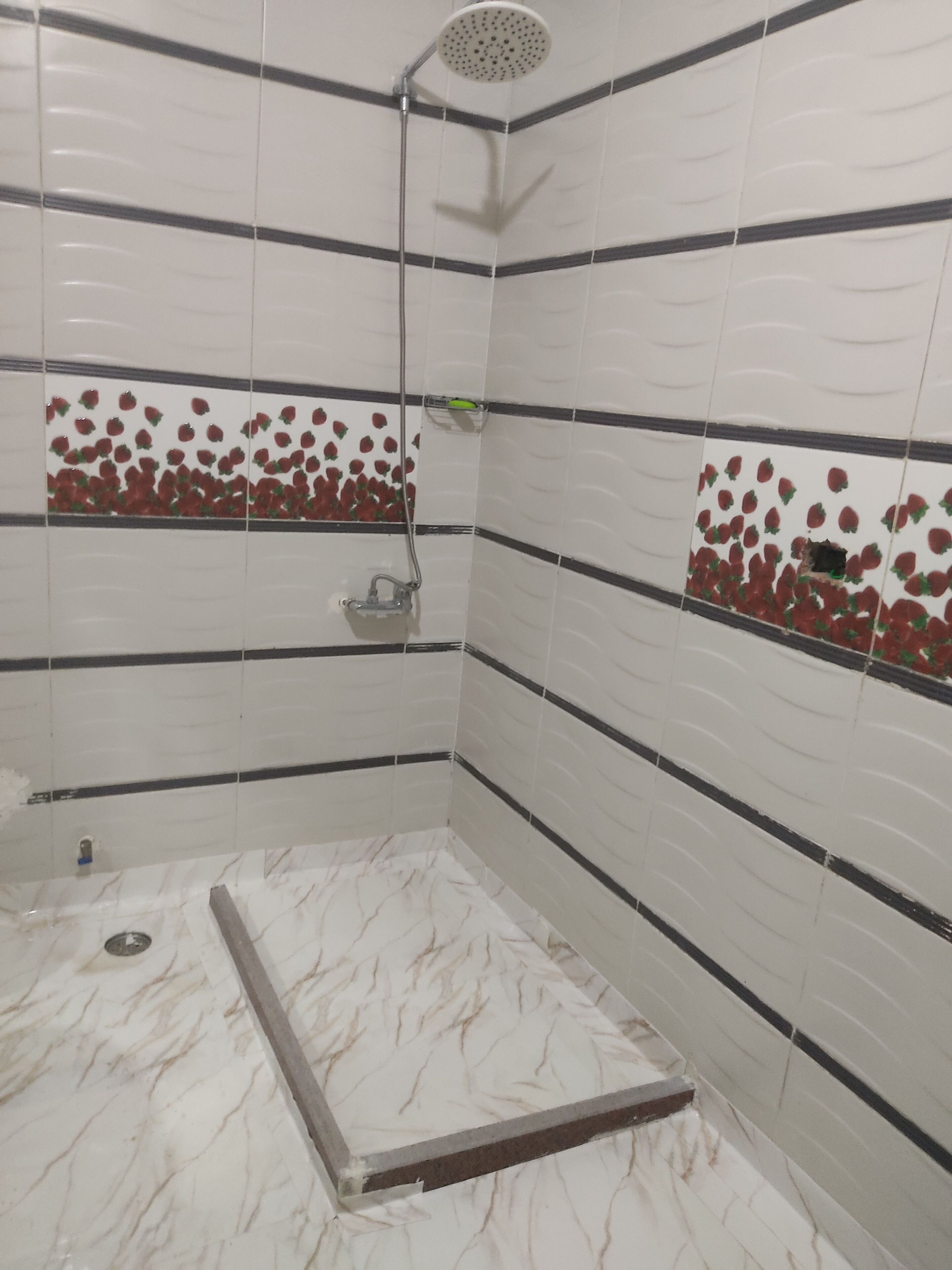 Dusche, Bidet, Handtücher, Seife