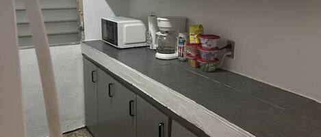 Microwave, oven, stovetop, blender