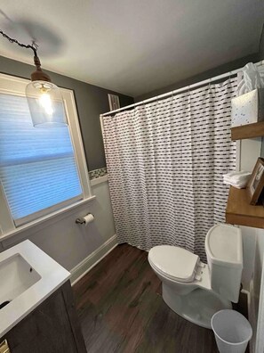 Towels, soap, shampoo, toilet paper