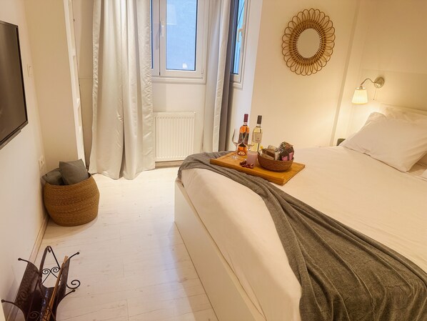 1 bedroom, desk, soundproofing, iron/ironing board