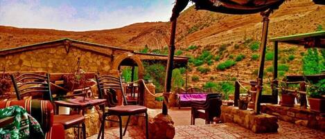 Local and international cuisine, garden views