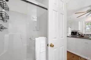 Hair dryer, towels, soap, shampoo - Bright and spacious centrally located Outer Banks beach house. (Kill Devil Hills)