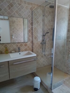 Hair dryer, soap, toilet paper