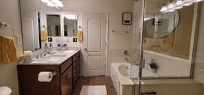 Hair dryer, towels