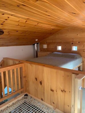 1 bedroom, desk, iron/ironing board, travel cot