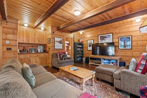 Smart TV, fireplace, video games, offices