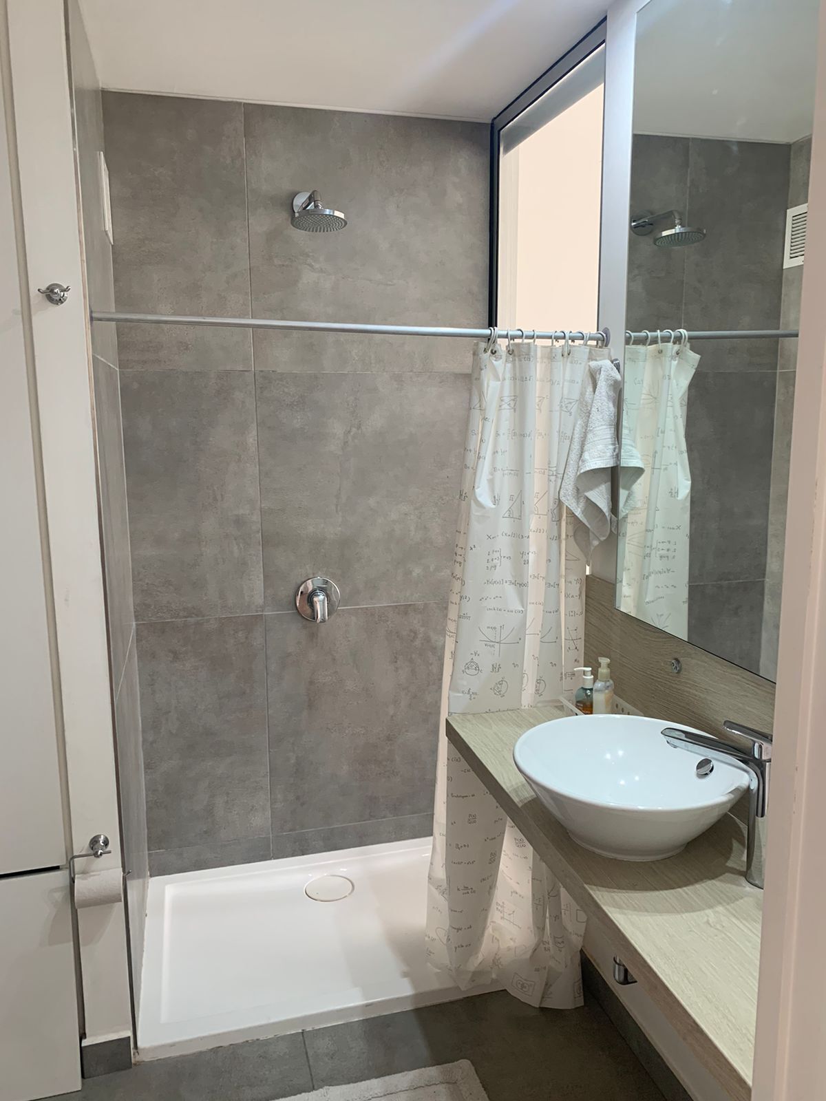 Shower, bidet, towels, soap