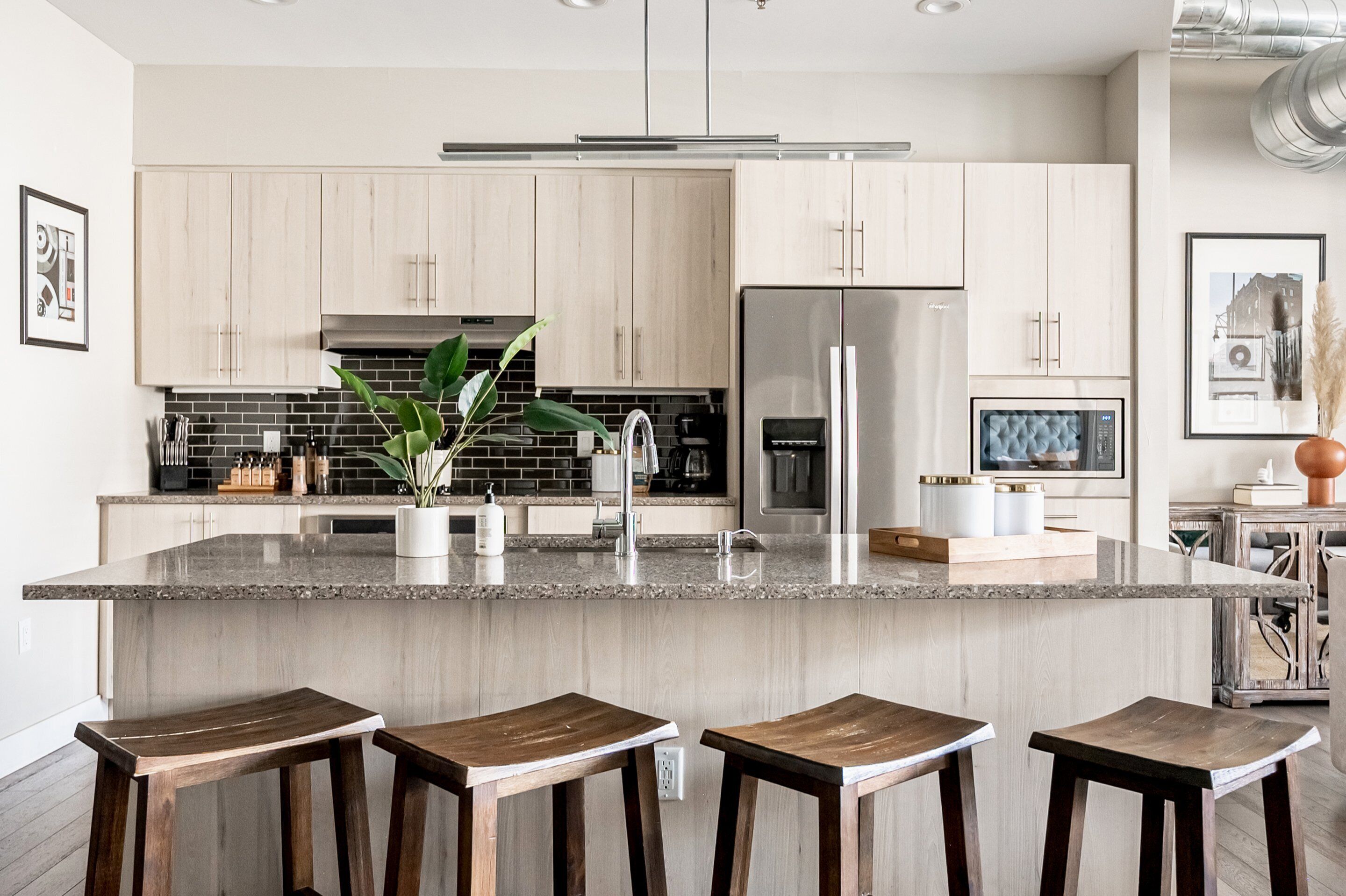 Condo, Multiple Beds, Patio, City View ((R06) 3198 Blake St. Unit 303) | Private kitchen | Fridge, microwave, oven, stovetop