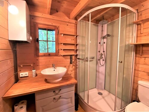 Gemütliches Tiny Haus im Wald mit Sauna