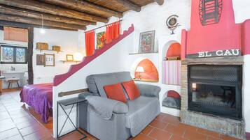 Televisie en een open haard