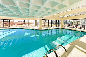 Indoor pool, a heated pool - Oceanfront condo with balcony, amazing view, pool, hot tub & beach access (North Myrtle Beach)