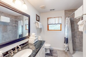 Hair dryer, towels