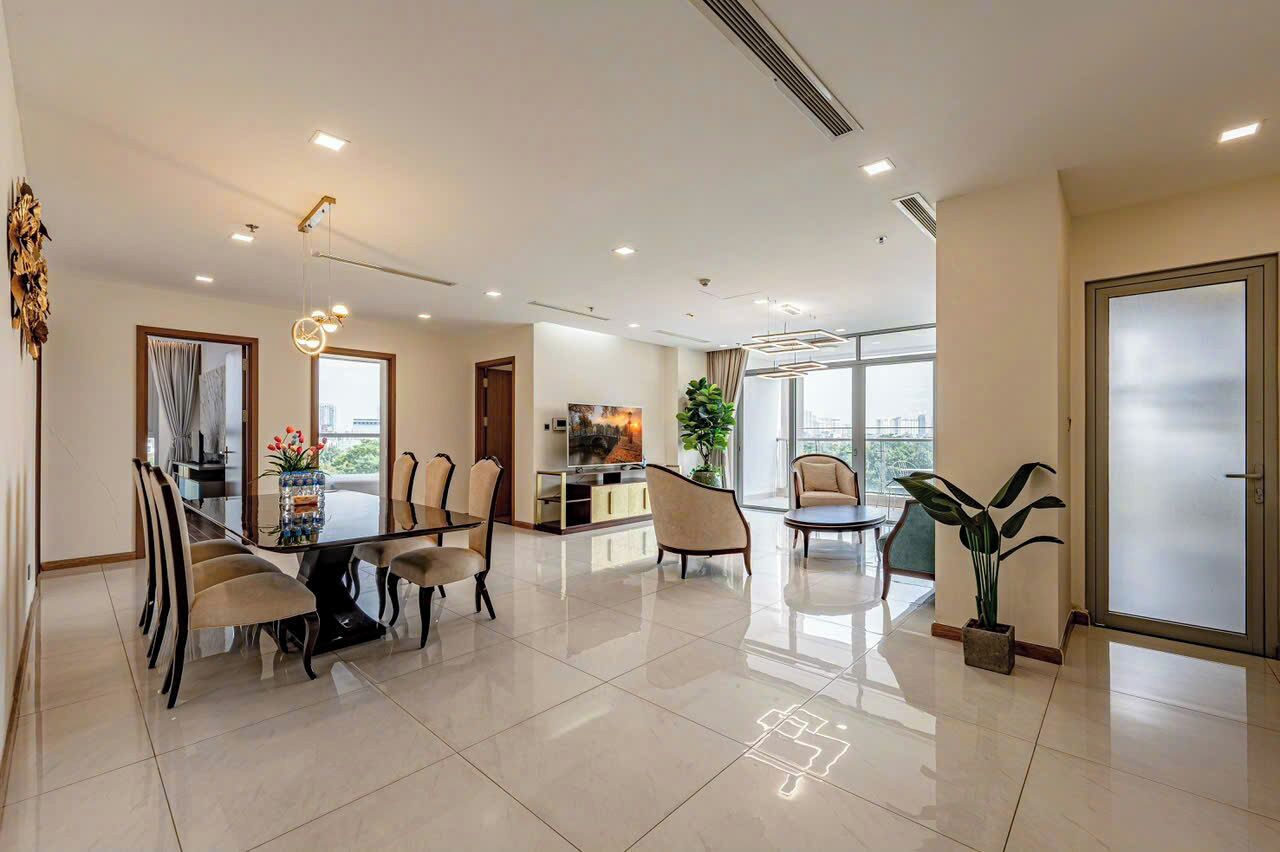 Deluxe Apartment, 4 Bedrooms, Balcony, City View | Living area | 32-inch Smart TV with cable channels