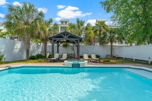 Outdoor pool, a heated pool - Private Heated Pool & Hot Tub - Golf Cart - Steps to Beach - Crystal Beach (Destin)