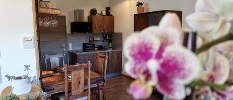 Kjøleskap, mikrobølgeovn, kokeplater og oppvaskmaskin