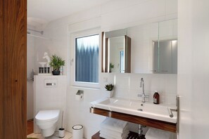 Dusche, Haartrockner, Handtücher