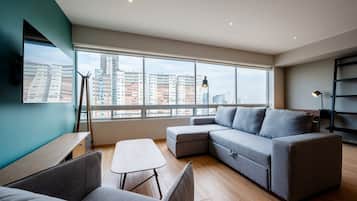 TV, DVD player, books, stereo