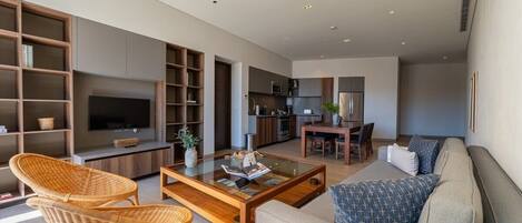 Una televisión, una oficina