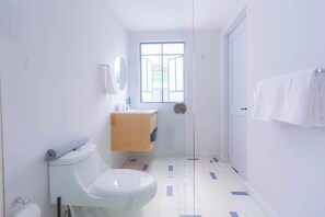 Shower, hair dryer, towels, soap - Capitalia | Penthouse Perfection (Ciudad de México)