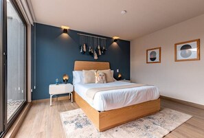 1 bedroom, desk, iron/ironing board, travel cot