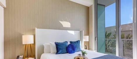 1 bedroom, desk, iron/ironing board, travel cot