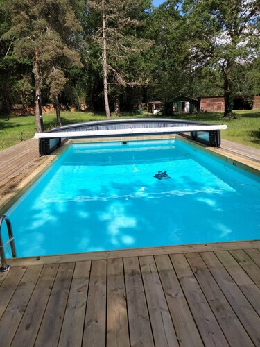 Le Petit Refuge: Cocon Douillet Pour 2, au Calme Dans la Forêt Piscine Partagée