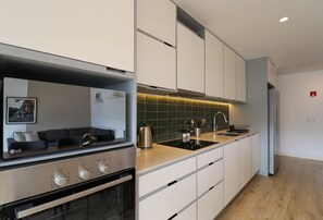 Fridge, microwave, oven, stovetop - w* | Modern 2BR w/Balcony in Miraflores (Miraflores)