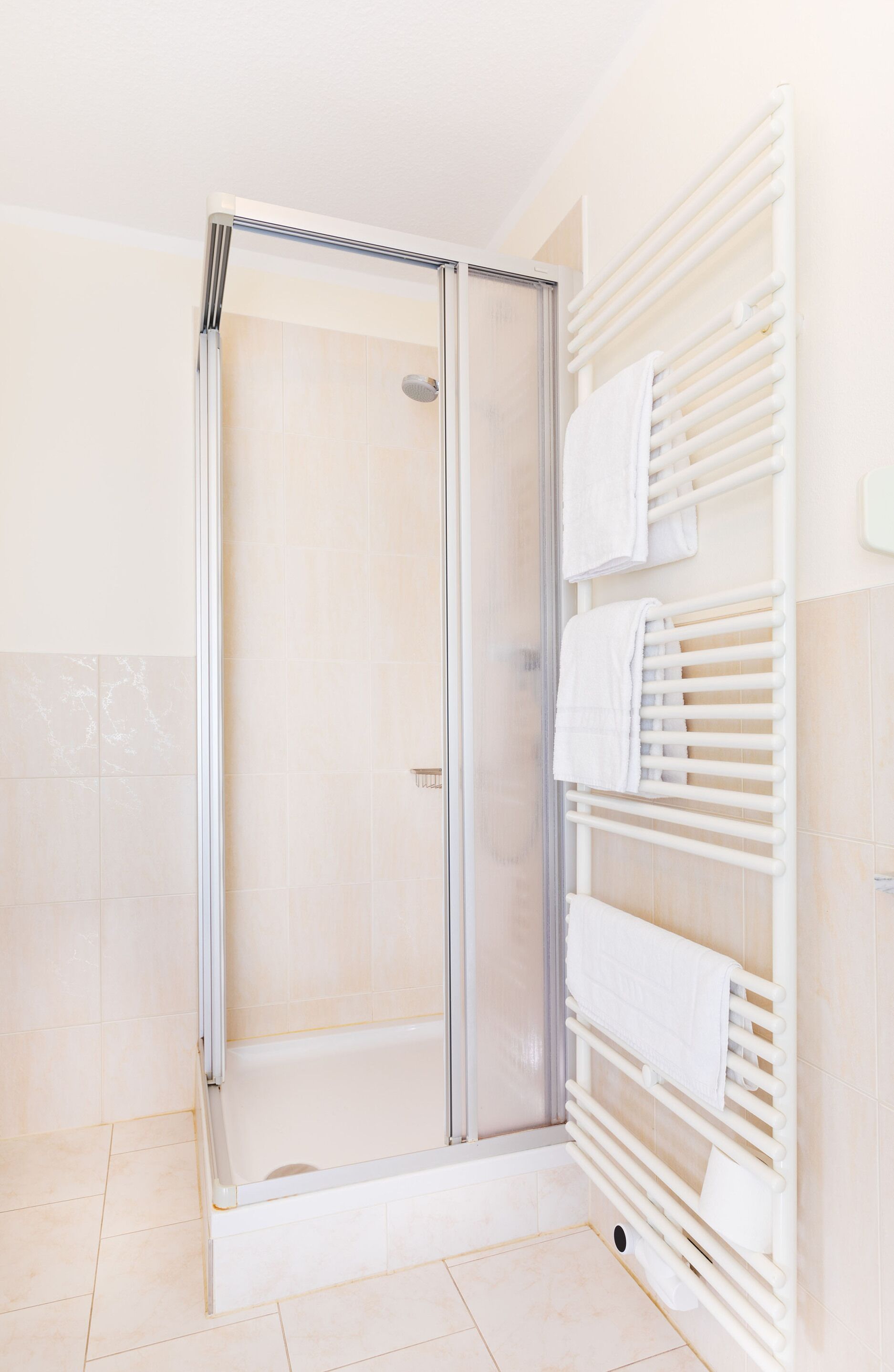 Standard Single Room, 1 Large Twin Bed | Bathroom | Shower, hair dryer, towels, soap