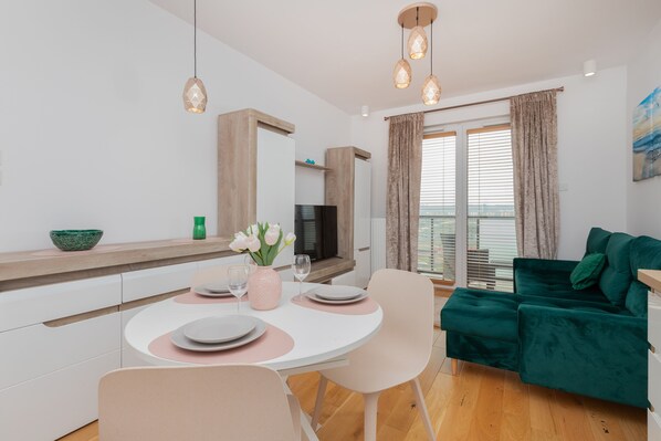 Apartment, 1 Bedroom, Balcony | Living room - Elegant Apartment in Gdańsk by Renters (Gdansk)