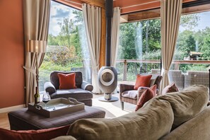 Smart TV, fireplace, stereo