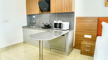 Studio, 1 King Bed, Kitchenette, City View | Private kitchen