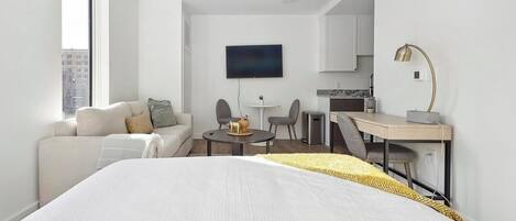 1 bedroom, desk, iron/ironing board, Internet