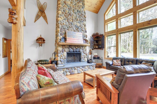 House (3 Bedrooms) | Front of property - Peaceful Rhododendron Cabin w/ Fire Pit & Hot Tub! (Rhododendron)