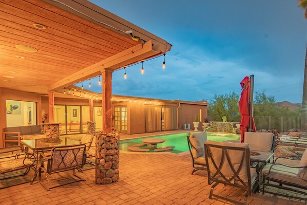 Outdoor pool, a heated pool