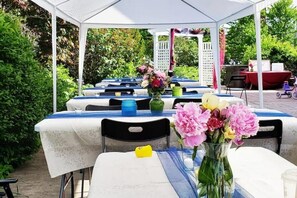 Outdoor banquet area