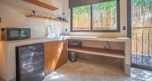 Mini-fridge, dining tables