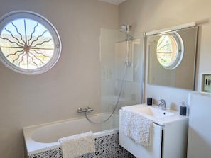 Shower, hair dryer